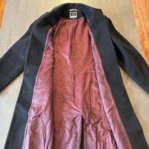 Anne Klein black wool overcoat